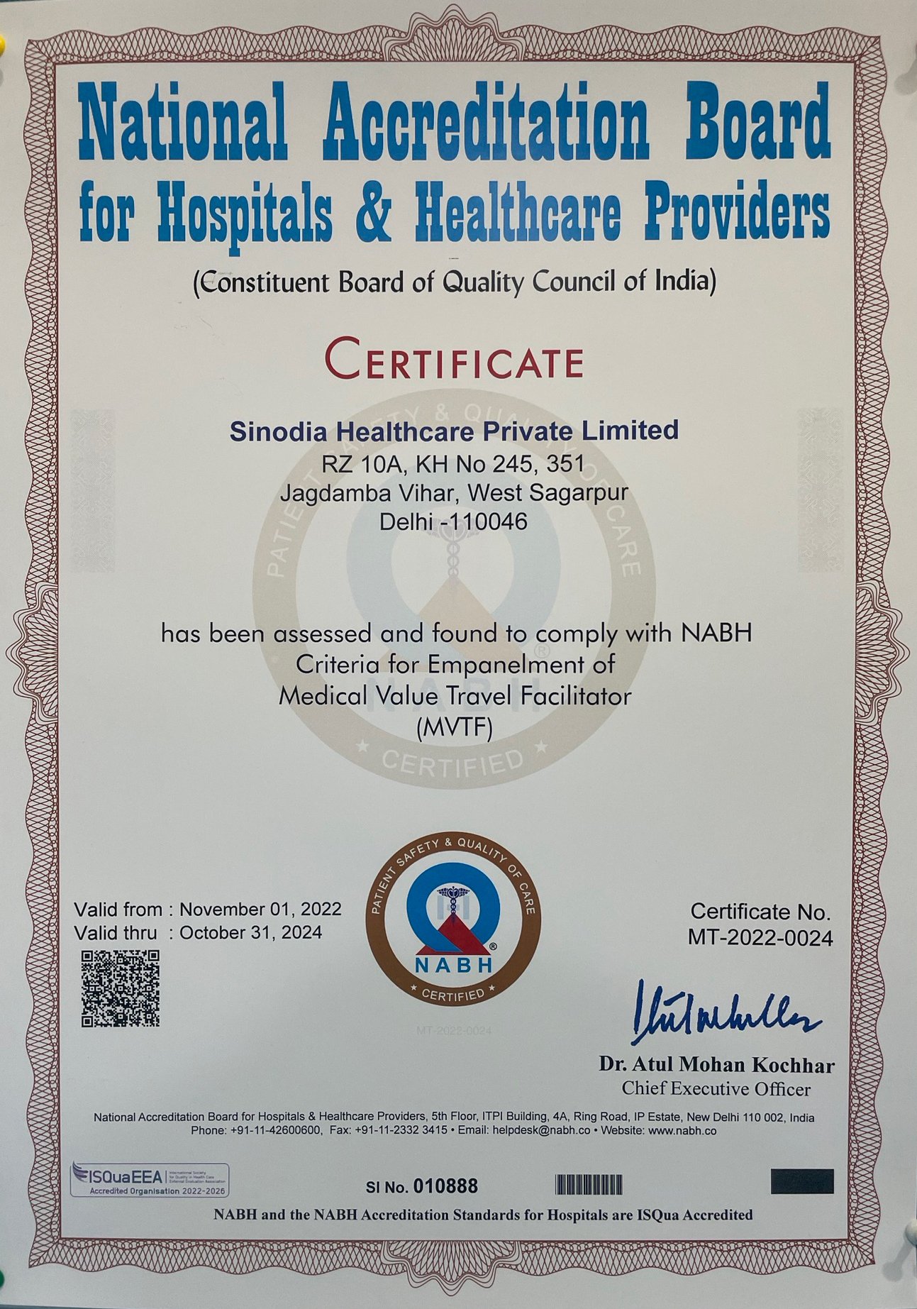 Mozocare become NABH Certified